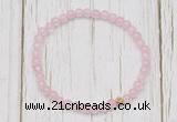 CGB7287 4mm tiny rose quartz beaded meditation yoga bracelets