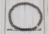 CGB7290 4mm tiny smoky quartz beaded meditation yoga bracelets