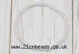 CGB7301 4mm tiny white moonstone beaded meditation yoga bracelets