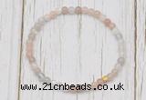 CGB7303 4mm tiny rainbow moonstone beaded meditation yoga bracelets