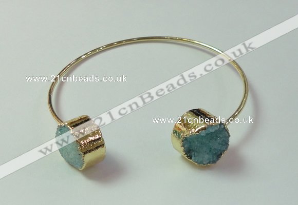 CGB733 15mm coin druzy agate gemstone bangles wholesale