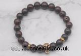 CGB7353 8mm brecciated jasper bracelet with skull for men or women