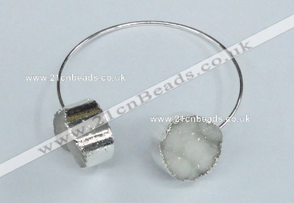 CGB738 20mm coin druzy agate gemstone bangles wholesale