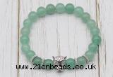 CGB7385 8mm green aventurine bracelet with leopard head for men or women