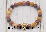 CGB7398 8mm mookaite bracelet with leopard head for men or women