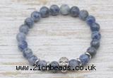 CGB7415 8mm blue spot stone bracelet with skull for men or women