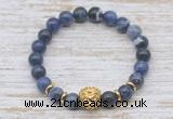 CGB7416 8mm sodalite bracelet with lion head for men or women