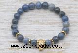 CGB7417 8mm dumortierite bracelet with tiger head for men or women