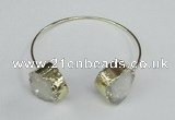 CGB742 20mm coin druzy agate gemstone bangles wholesale