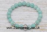 CGB7420 8mm peru amazonite bracelet with skull for men or women