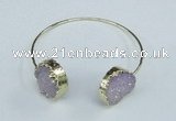 CGB743 20mm coin druzy agate gemstone bangles wholesale