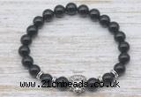 CGB7446 8mm black onyx bracelet with lion head for men or women