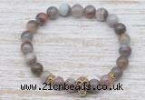 CGB7459 8mm Botswana agate bracelet with skull for men or women