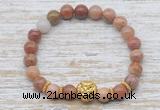 CGB7462 8mm wooden jasper bracelet with lion head for men or women