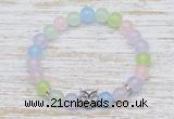 CGB7473 8mm colorful candy jade bracelet with owl head for men or women