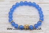 CGB7479 8mm candy jade bracelet with owl head for men or women