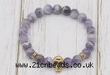 CGB7491 8mm dogtooth amethyst bracelet with skull for men or women