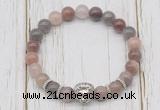 CGB7505 8mm purple strawberry quartz bracelet with lion head for men or women