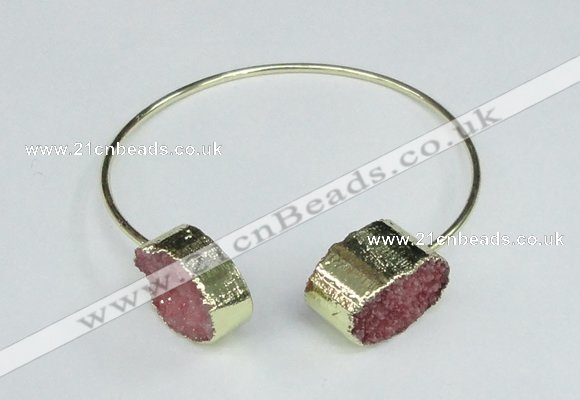 CGB755 13*18mm - 15*20mm oval druzy agate gemstone bangles