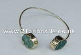 CGB757 13*18mm - 15*20mm oval druzy agate gemstone bangles