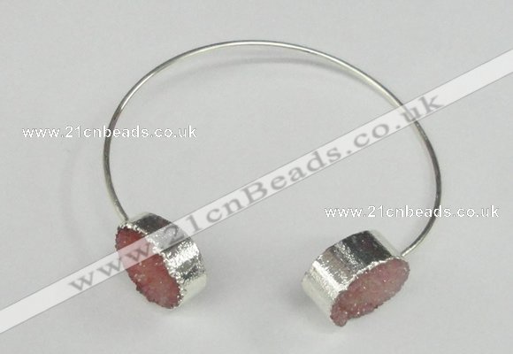 CGB760 13*18mm - 15*20mm oval druzy agate gemstone bangles
