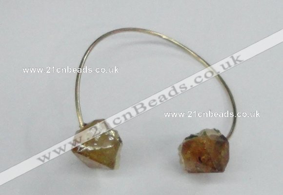 CGB770 13*18mm - 15*20mm faceted nuggets citrine gemstone bangles