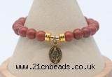 CGB7752 8mm red jaspe bead with luckly charm bracelets