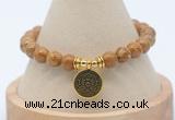 CGB7759 8mm wooden jasper bead with luckly charm bracelets