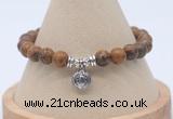 CGB7762 8mm elephant skin jasper bead with luckly charm bracelets