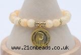 CGB7782 8mm honey jade bead with luckly charm bracelets