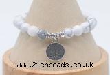 CGB7790 8mm white howlite bead with luckly charm bracelets