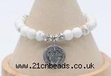 CGB7791 8mm white howlite bead with luckly charm bracelets