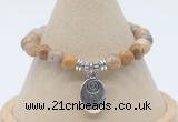 CGB7801 8mm fossil coral bead with luckly charm bracelets