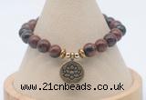 CGB7803 8mm mahogany obsidian bead with luckly charm bracelets