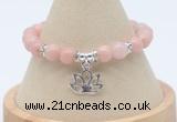 CGB7811 8mm Chinese pink opal bead with luckly charm bracelets