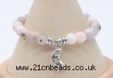 CGB7812 8mm natural pink opal bead with luckly charm bracelets