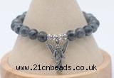 CGB7826 8mm black labradorite bead with luckly charm bracelets