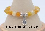 CGB7841 8mm yellow banded agate bead with luckly charm bracelets