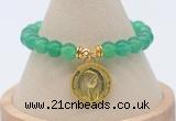 CGB7848 8mm green agate bead with luckly charm bracelets