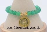 CGB7848 8mm green agate bead with luckly charm bracelets