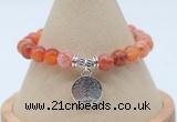 CGB7850 8mm fire agate bead with luckly charm bracelets