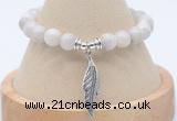 CGB7855 8mm white crazy lace agate bead with luckly charm bracelets