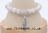 CGB7855 8mm white crazy lace agate bead with luckly charm bracelets