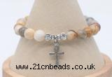 CGB7856 8mm yellow crazy lace agate bead with luckly charm bracelets