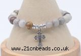 CGB7857 8mm bamboo leaf agate bead with luckly charm bracelets