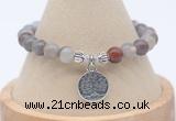 CGB7859 8mm Botswana agate bead with luckly charm bracelets