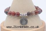 CGB7864 8mm Portuguese agate bead with luckly charm bracelets