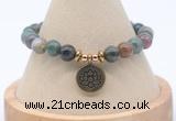 CGB7865 8mm Indian agate bead with luckly charm bracelets