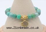 CGB7867 8mm grass agate bead with luckly charm bracelets