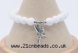 CGB7870 8mm white candy jade bead with luckly charm bracelets